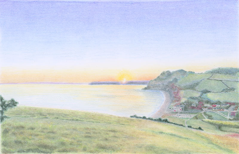 Golden Cap Sunset Cork-Back Coaster