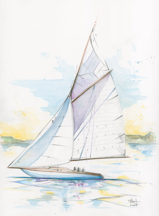 Gaffer Yacht in the Solent