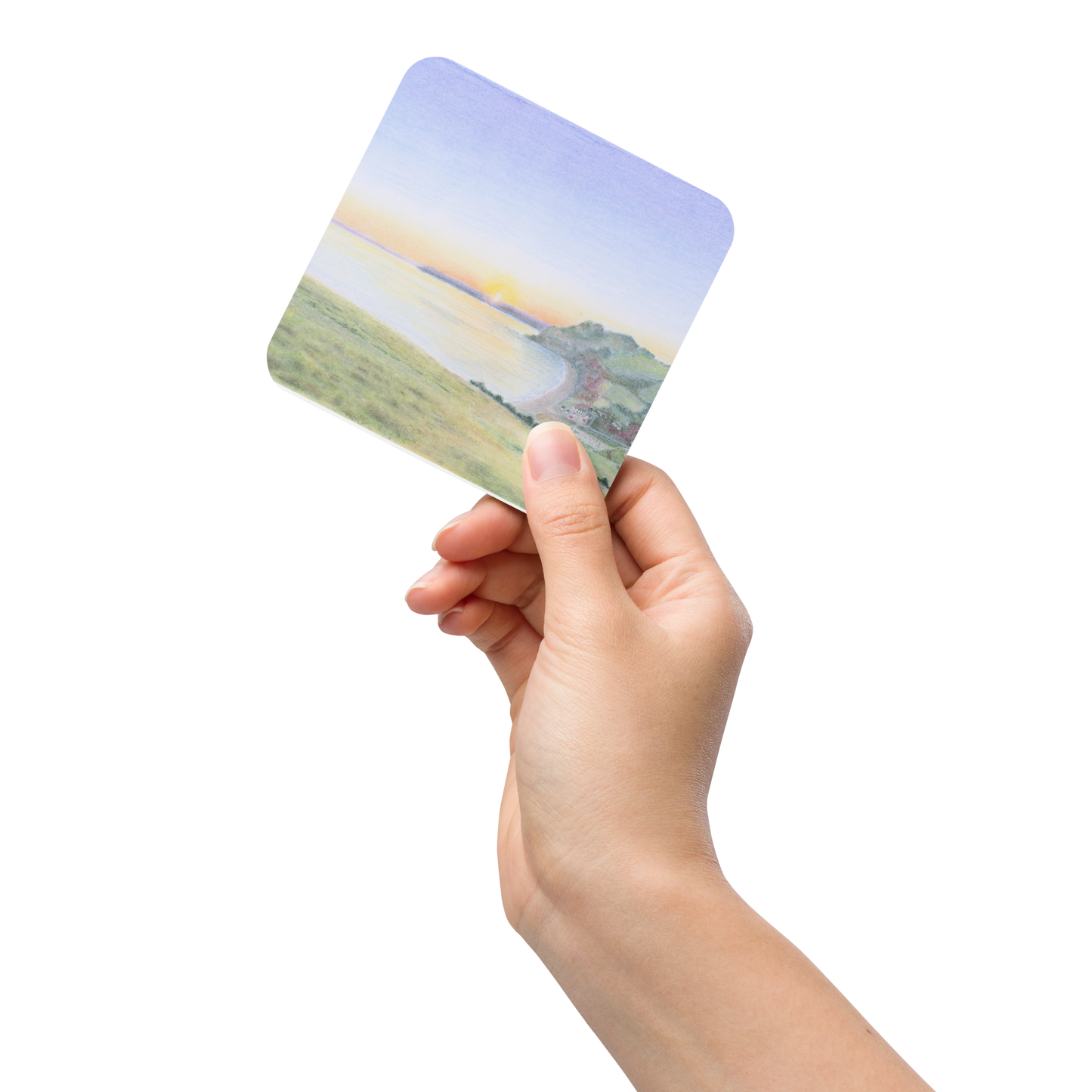 Golden Cap Sunset Cork-Back Coaster