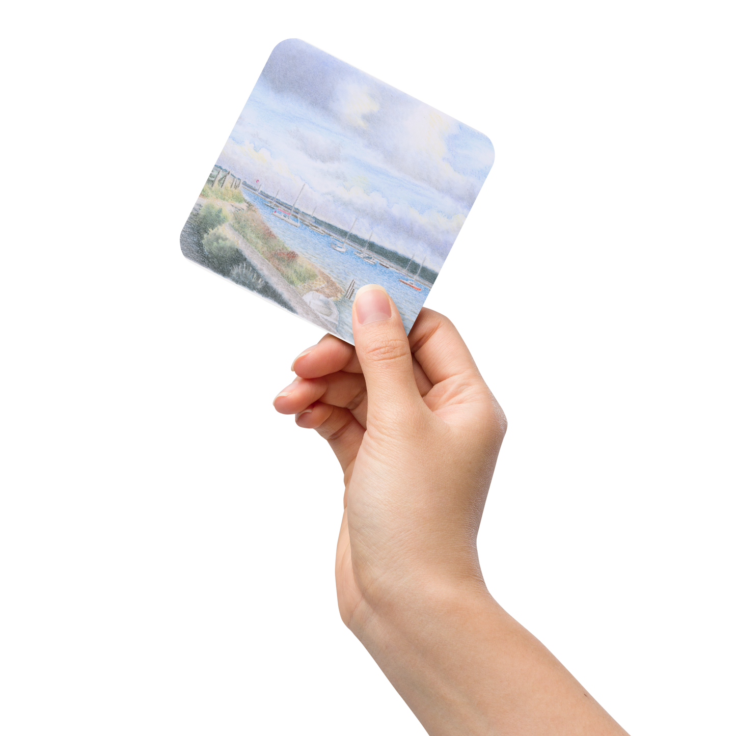 Keyhaven View Cork-Back Coaster